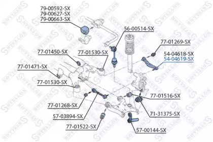 Рычаг независимой подвески колеса STELLOX 54-04619-SX