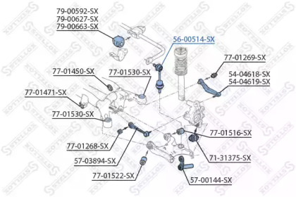 Стойка STELLOX 56-00514-SX