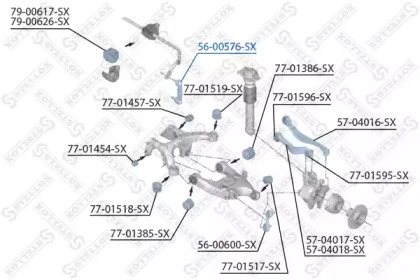 Стойка STELLOX 56-00576-SX