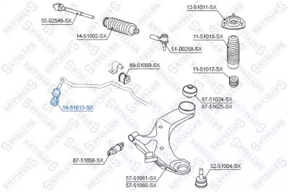 Стойка STELLOX 56-51013-SX