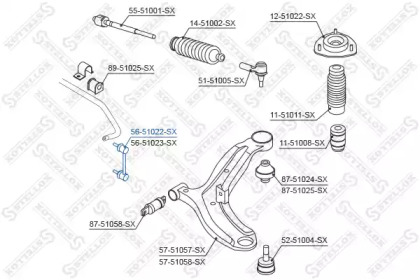 Стойка STELLOX 56-51022-SX