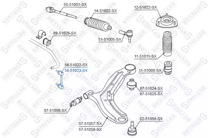 Стойка STELLOX 56-51023-SX