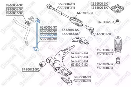 Стойка STELLOX 56-53008-SX