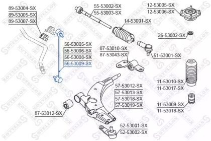 Стойка STELLOX 56-53009-SX