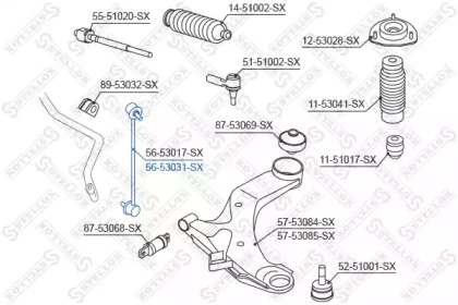 Стойка STELLOX 56-53031-SX