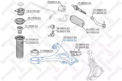 Рычаг независимой подвески колеса STELLOX 57-00020-SX