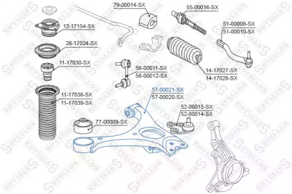 Рычаг независимой подвески колеса STELLOX 57-00021-SX