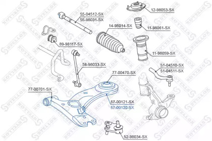 Рычаг независимой подвески колеса STELLOX 57-00120-SX