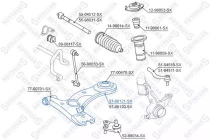 Рычаг независимой подвески колеса STELLOX 57-00121-SX