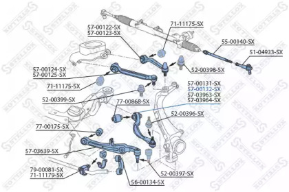 Рычаг независимой подвески колеса STELLOX 57-00132-SX