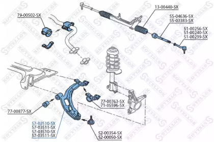 Рычаг независимой подвески колеса STELLOX 57-03510-SX