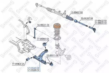 Рычаг независимой подвески колеса STELLOX 57-03543-SX