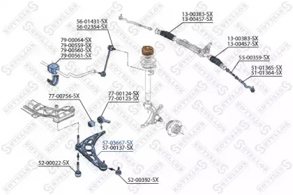 Рычаг независимой подвески колеса STELLOX 57-03667-SX