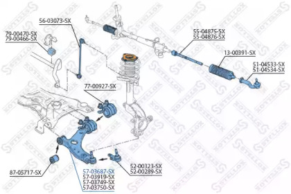 Рычаг независимой подвески колеса STELLOX 57-03687-SX