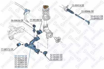 Рычаг независимой подвески колеса STELLOX 57-03718-SX