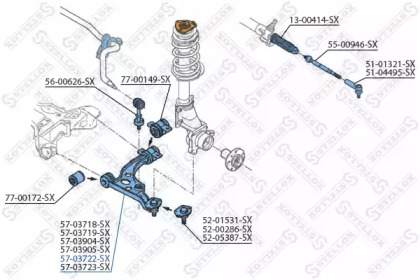 Рычаг независимой подвески колеса STELLOX 57-03722-SX