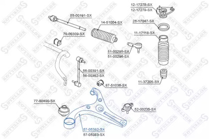 Рычаг независимой подвески колеса STELLOX 57-05382-SX