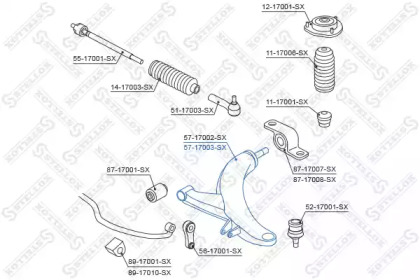 Рычаг независимой подвески колеса STELLOX 57-17003-SX