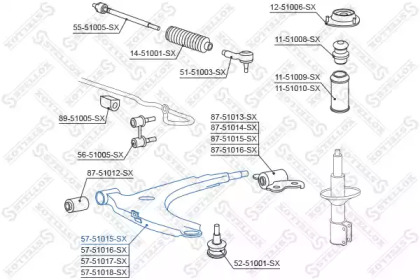 Рычаг независимой подвески колеса STELLOX 57-51015-SX