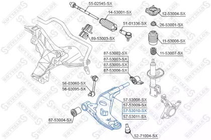 Рычаг независимой подвески колеса STELLOX 57-53010-SX