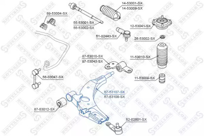 Рычаг независимой подвески колеса STELLOX 57-53107-SX