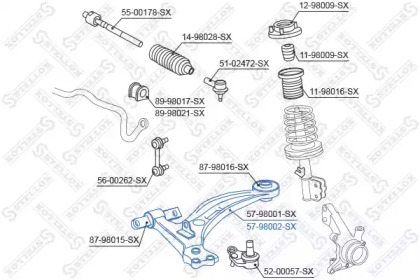 Рычаг независимой подвески колеса STELLOX 57-98002-SX