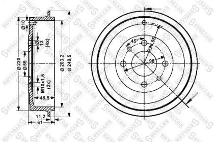 Тормозный барабан STELLOX 6025-2314-SX