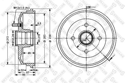 Тормозный барабан STELLOX 6025-2529-SX