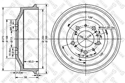 Тормозный барабан STELLOX 6026-9906-SX