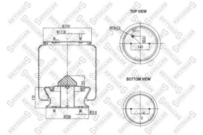 Баллон пневматической рессоры STELLOX 84-00131-SX