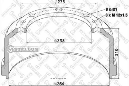 Тормозный барабан STELLOX 85-00007-SX