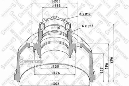 Тормозный барабан STELLOX 85-00065-SX