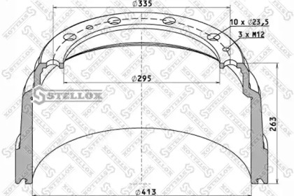 Тормозный барабан STELLOX 85-00077-SX