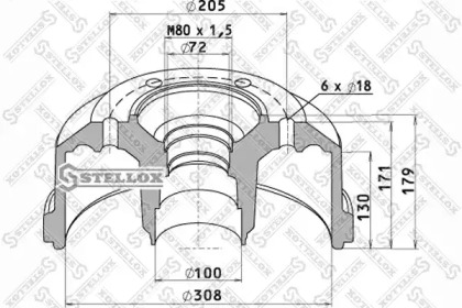 Тормозный барабан STELLOX 85-00165-SX