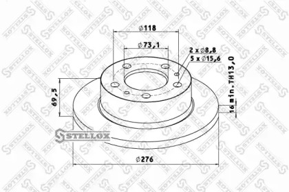 Тормозной диск STELLOX 85-00718-SX