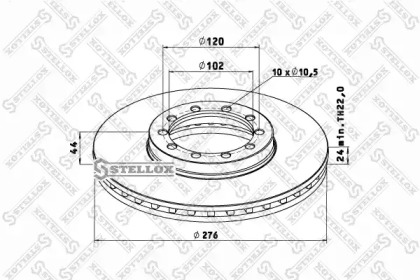 Тормозной диск STELLOX 85-00796-SX