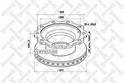 Тормозной диск STELLOX 85-00806-SX