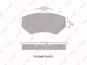 Комплект тормозных колодок LYNXauto BD-1205