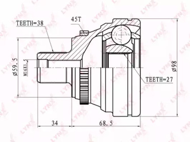 Шарнирный комплект LYNXauto CO-1220A