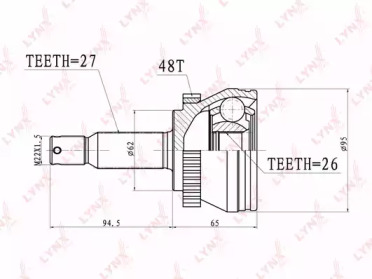 Шарнирный комплект LYNXauto CO-3633A