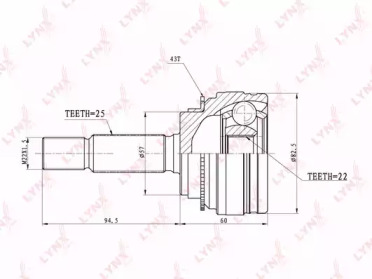 Шарнирный комплект LYNXauto CO-3657A