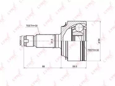 Шарнирный комплект LYNXauto CO-3671