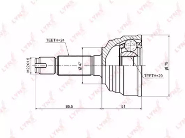 Шарнирный комплект LYNXauto CO-3682