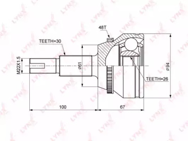 Шарнирный комплект LYNXauto CO-3692A