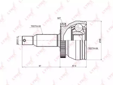 Шарнирный комплект LYNXauto CO-3695A