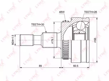 Шарнирный комплект LYNXauto CO-3840A