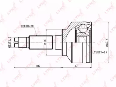 Шарнирный комплект LYNXauto CO-4408