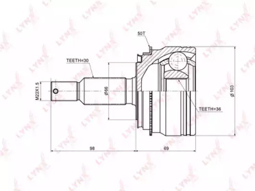 Шарнирный комплект LYNXauto CO-5529A