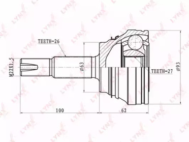 Шарнирный комплект LYNXauto CO-7501