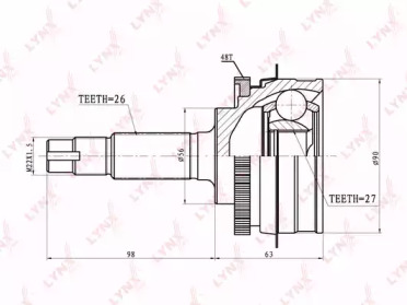 Шарнирный комплект LYNXauto CO-7523A